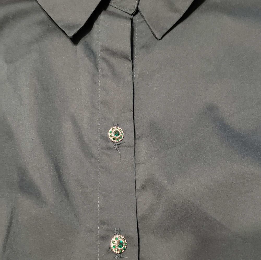 Forest/dark green button down